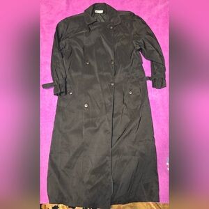 Forecaster Womans Trench Coat Vintage Size 11/12 Black